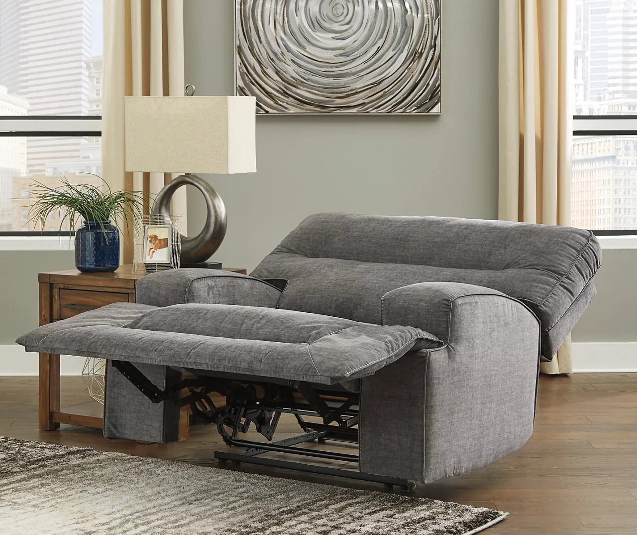 Coombs Charcoal Wide Seat Recliner - Image 4