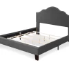 Lombard Charcoal Gray Queen Upholstered Bed