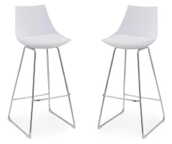 30" Thomas White Bar Stools, 2-Pack