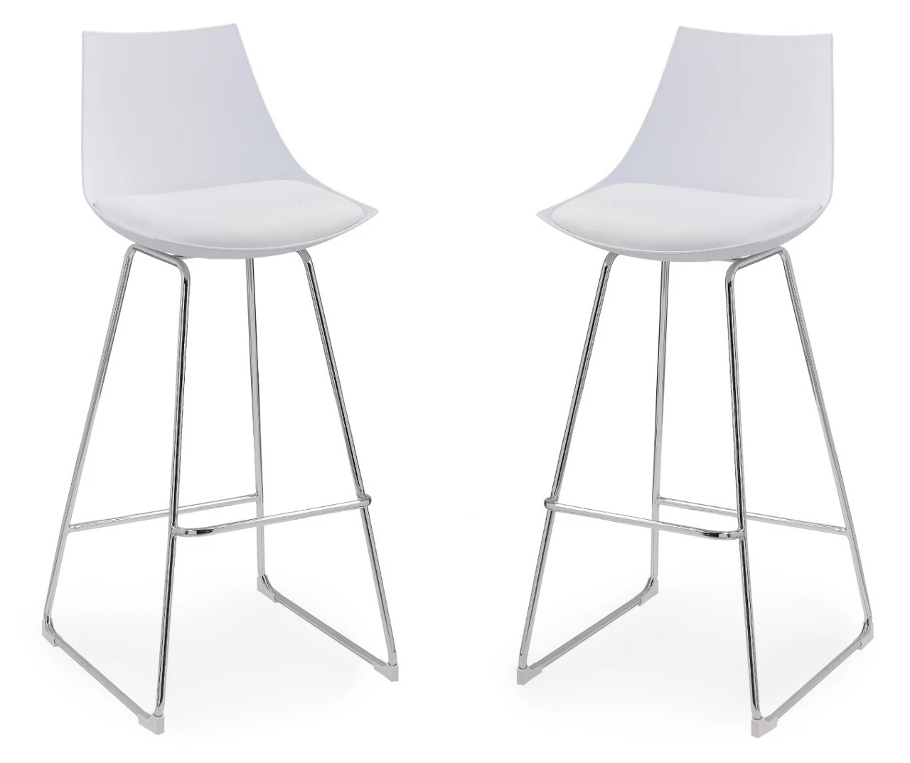 30" Thomas White Bar Stools, 2-Pack