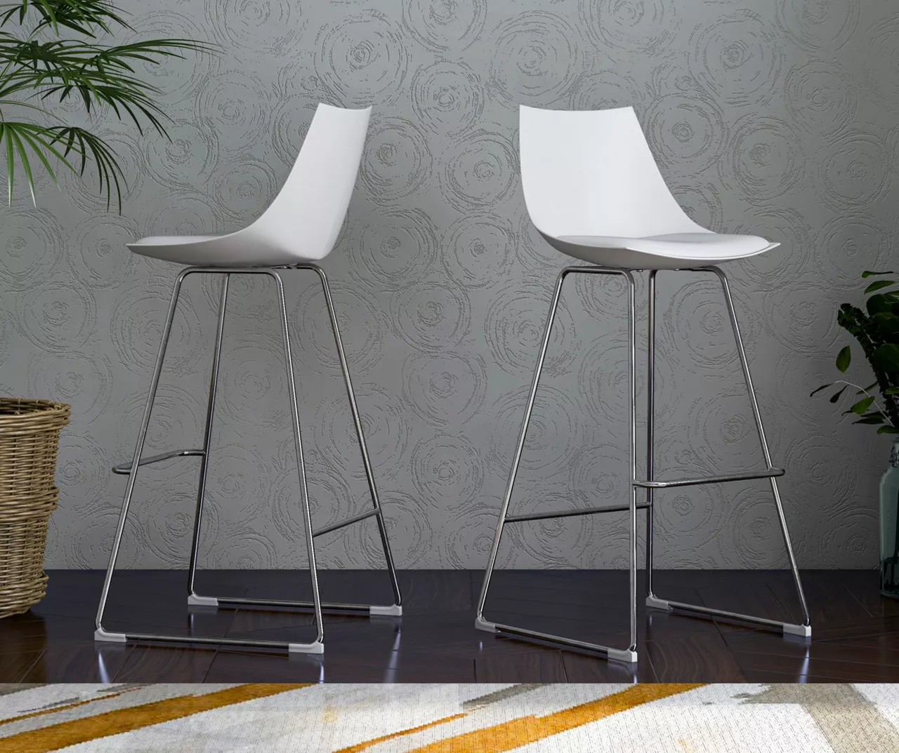 30" Thomas White Bar Stools, 2-Pack - Image 2