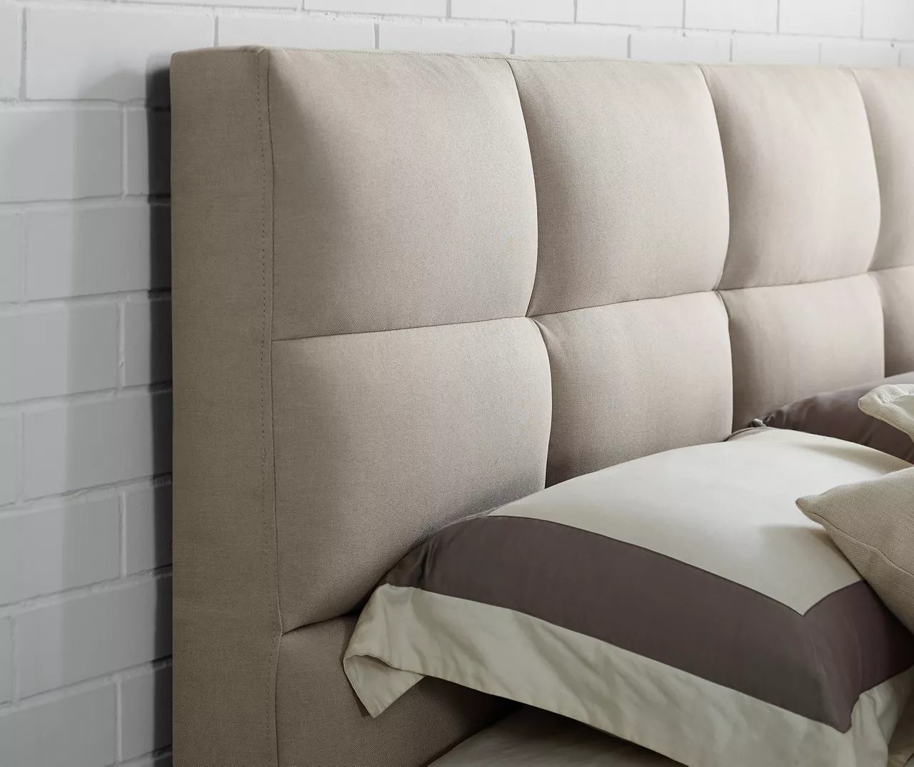 Orson Beige Full Upholstered Bed - Image 5