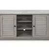 52" Faux Marble Shutter Door TV Stand