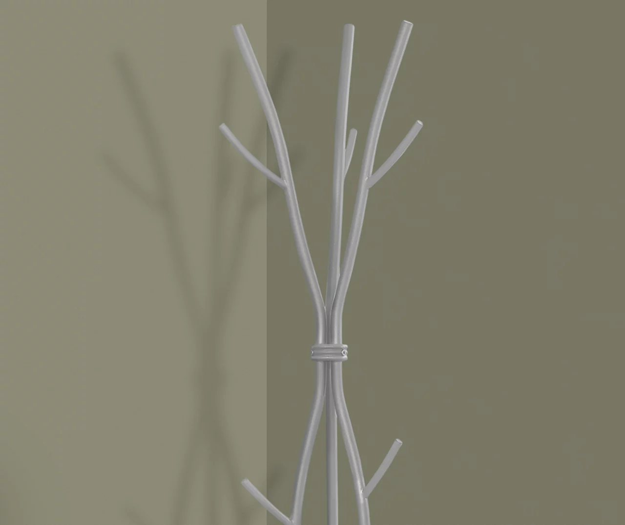 Silver Hammered Branch Metal Coat Rack - Image 3