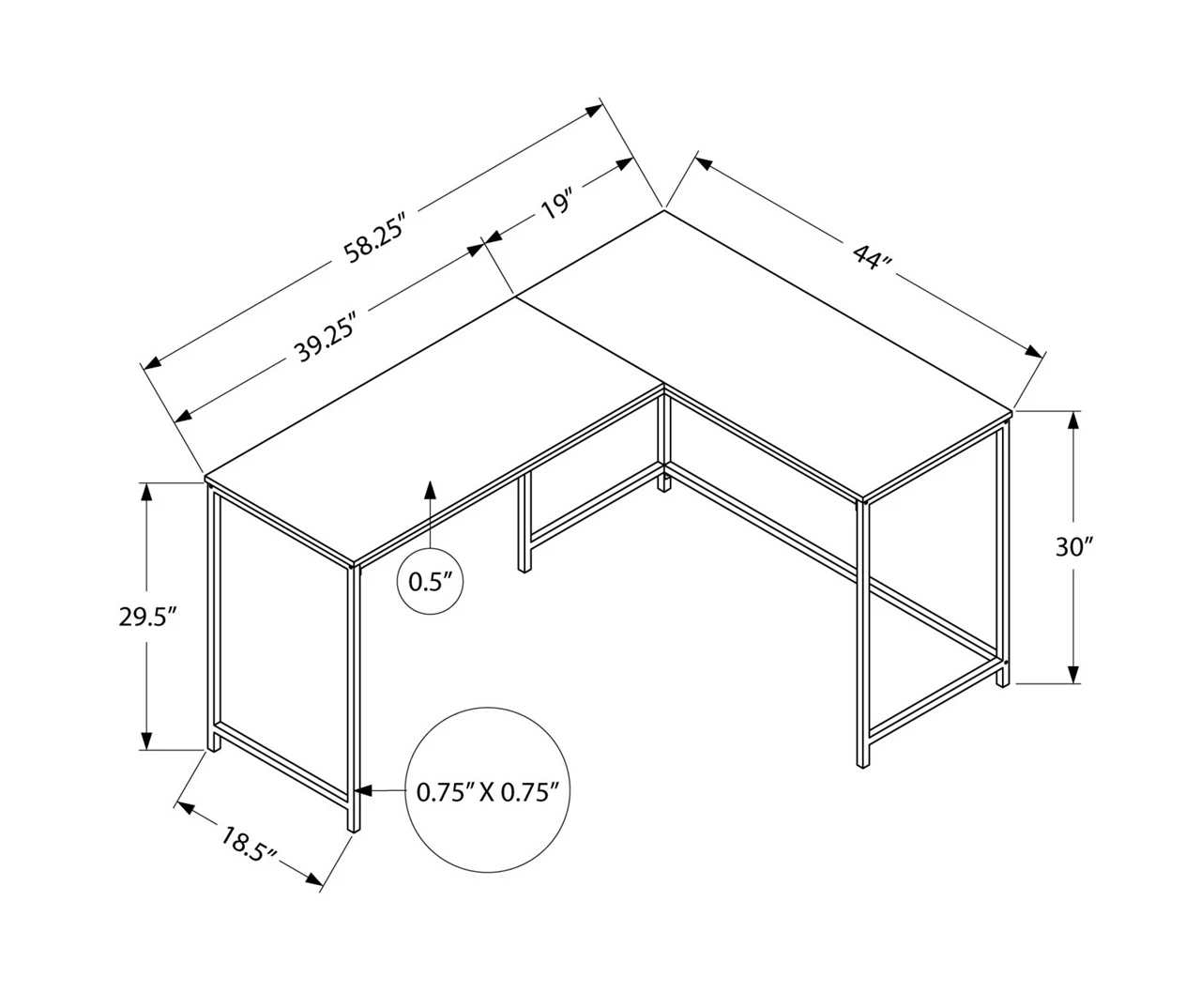 White Metal L-Shaped Corner Desk - Image 10