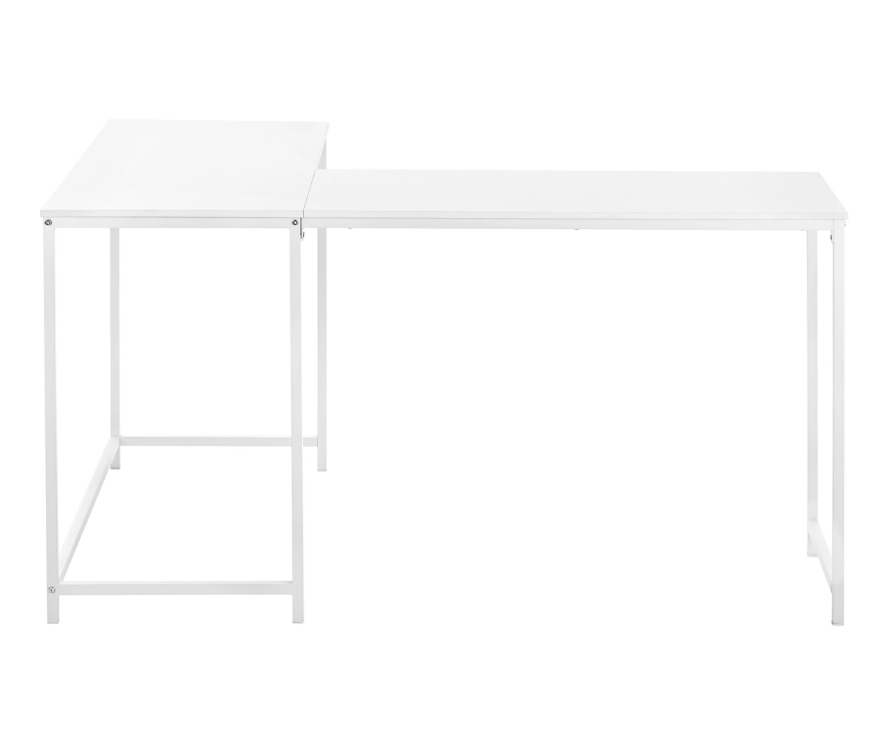 White Metal L-Shaped Corner Desk - Image 3