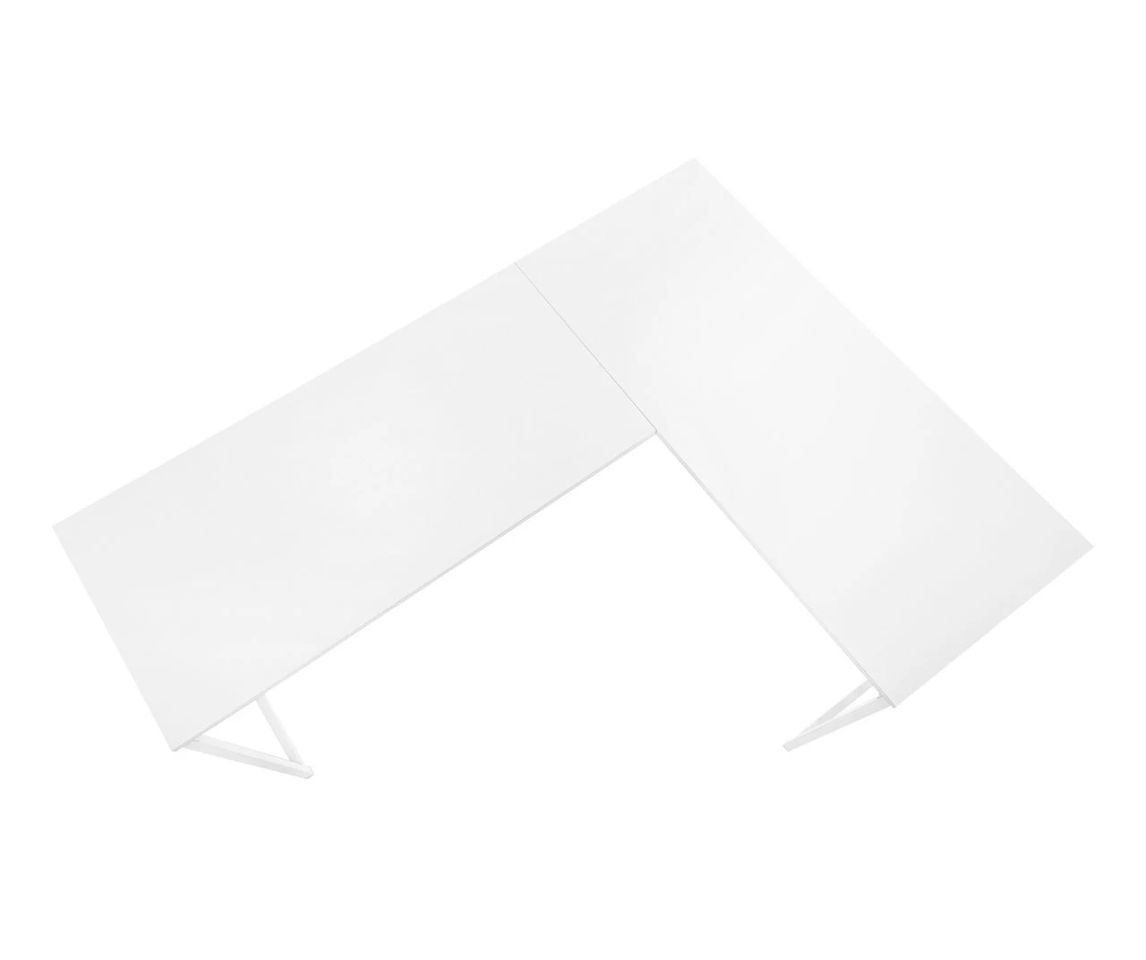 White Metal L-Shaped Corner Desk - Image 4