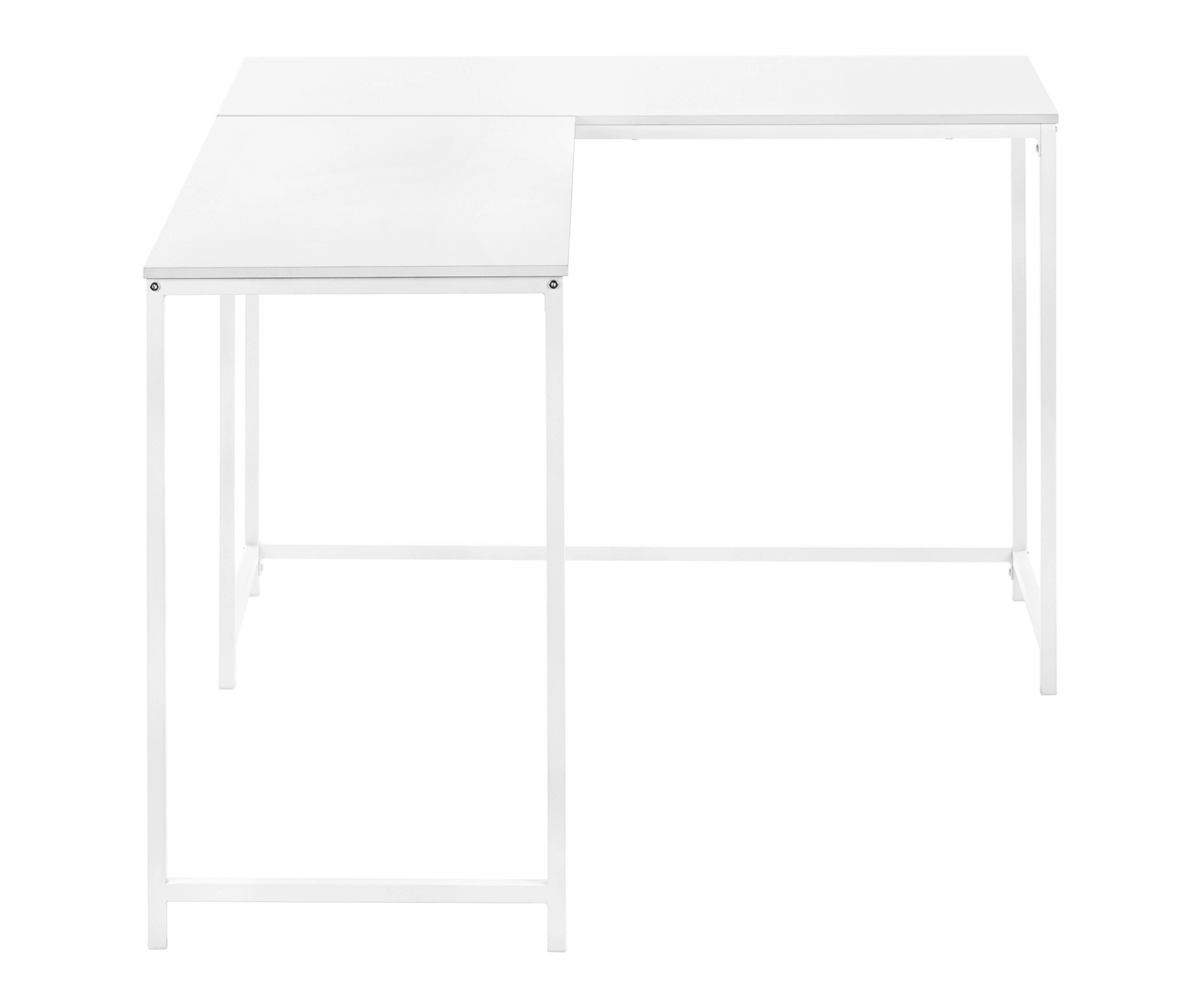 White Metal L-Shaped Corner Desk - Image 5