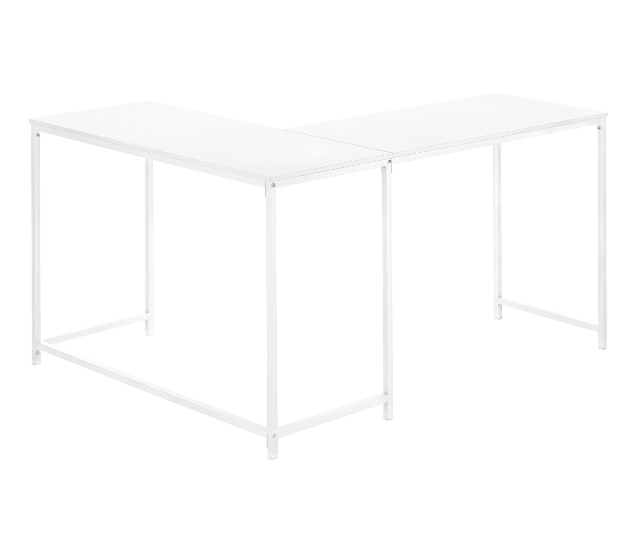 White Metal L-Shaped Corner Desk - Image 6