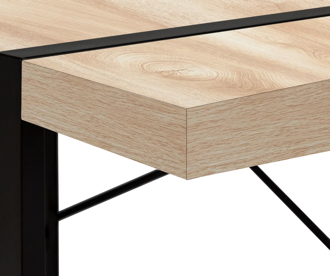 Natural Wood Look Thick Panel Computer Desk - Image 7