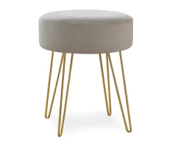 Hairpin Leg Upholstered Ottoman