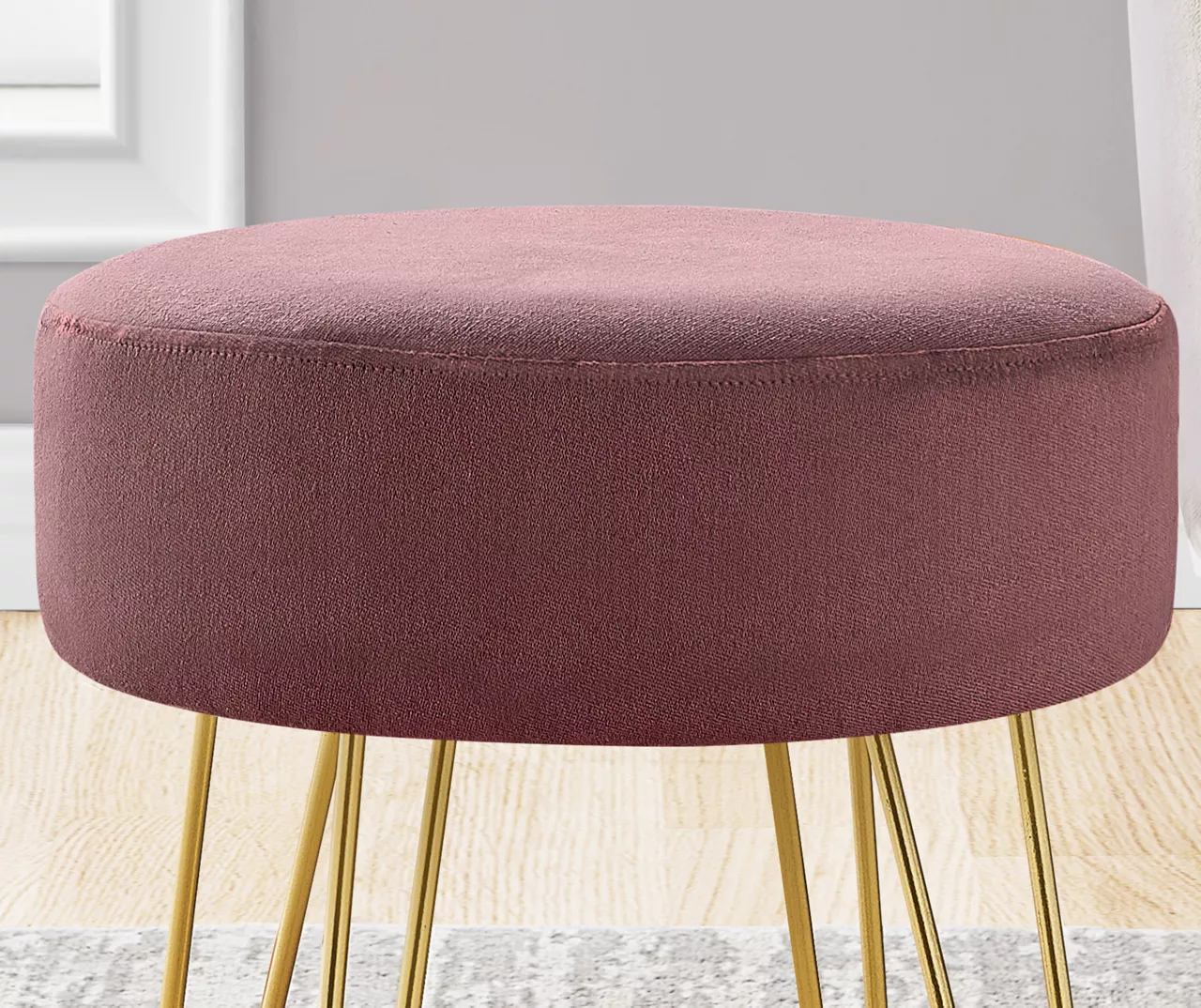 Hairpin Leg Upholstered Ottoman - Image 20