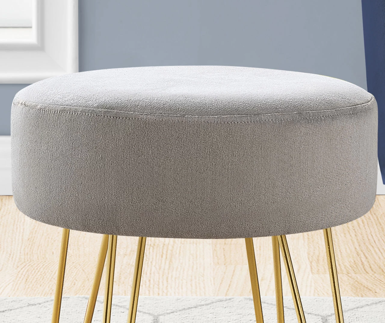 Hairpin Leg Upholstered Ottoman - Image 14