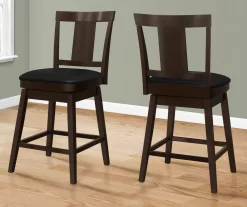 Faux Leather Swivel Bar Stools, 2-Pack
