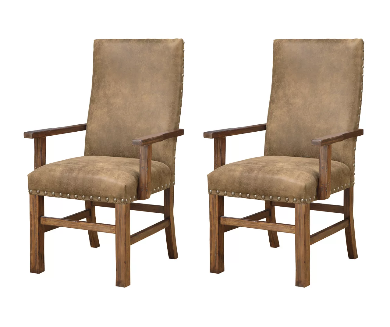 Rustic Pine & Dixie Almond Upholstered Dining Chairs, 2-Pack - Image 2