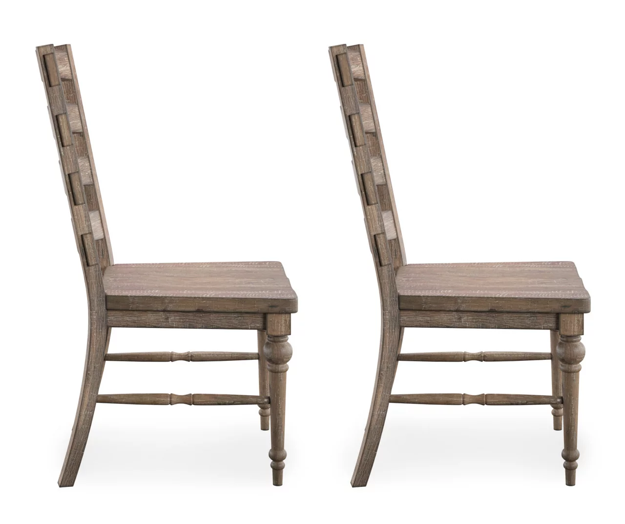 Sandstone Buff Ladderback Upholstered Dining Chairs, 2-Pack - Image 3