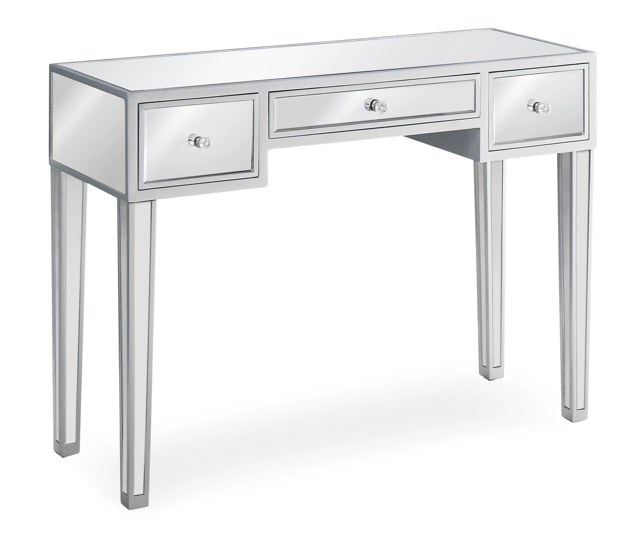 Mirror & Silver 3-Drawer Console Table