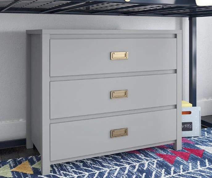 Monarch Hill Haven Dove Gray 3-Drawer Dresser - Image 3