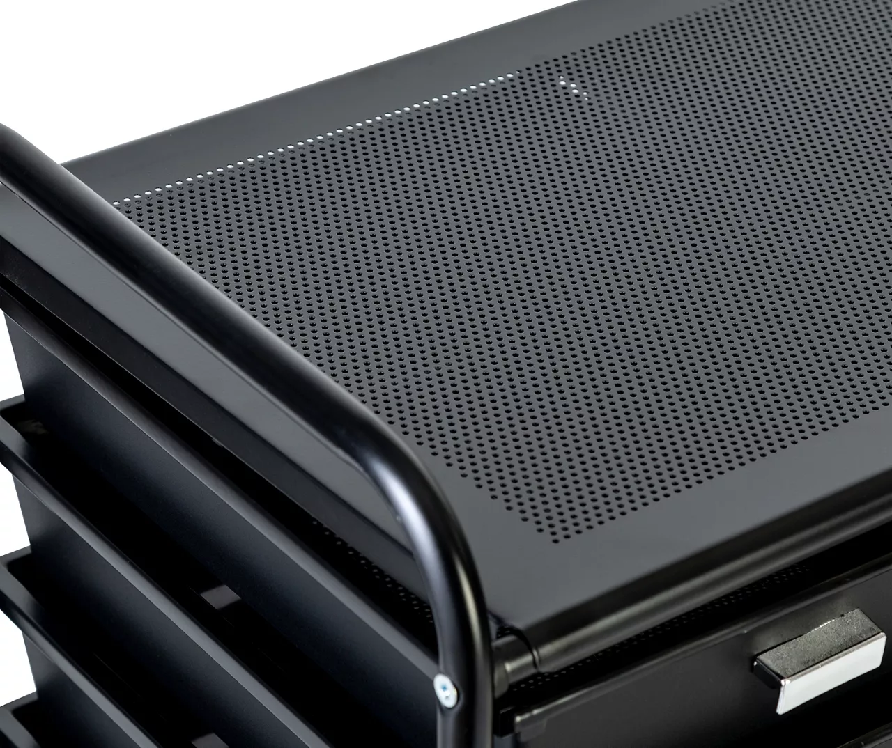 Black Metal 12-Drawer Rolling Storage Cart - Image 4