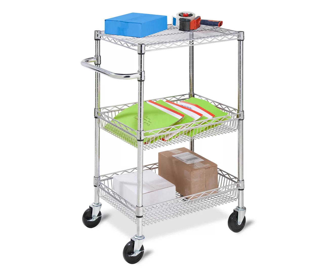 Chrome 3-Shelf Storage Cart - Image 7