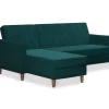 CosmoLiving Liberty Green Velvet Sectional Storage Futon