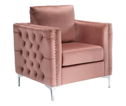 Lizmont Blush Tufted Velvet Accent Chair
