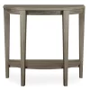 Dark Taupe 2-Tier Half Moon Console Table