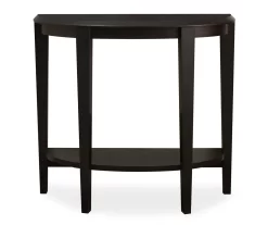 Espresso 2-Tier Half Moon Console Table