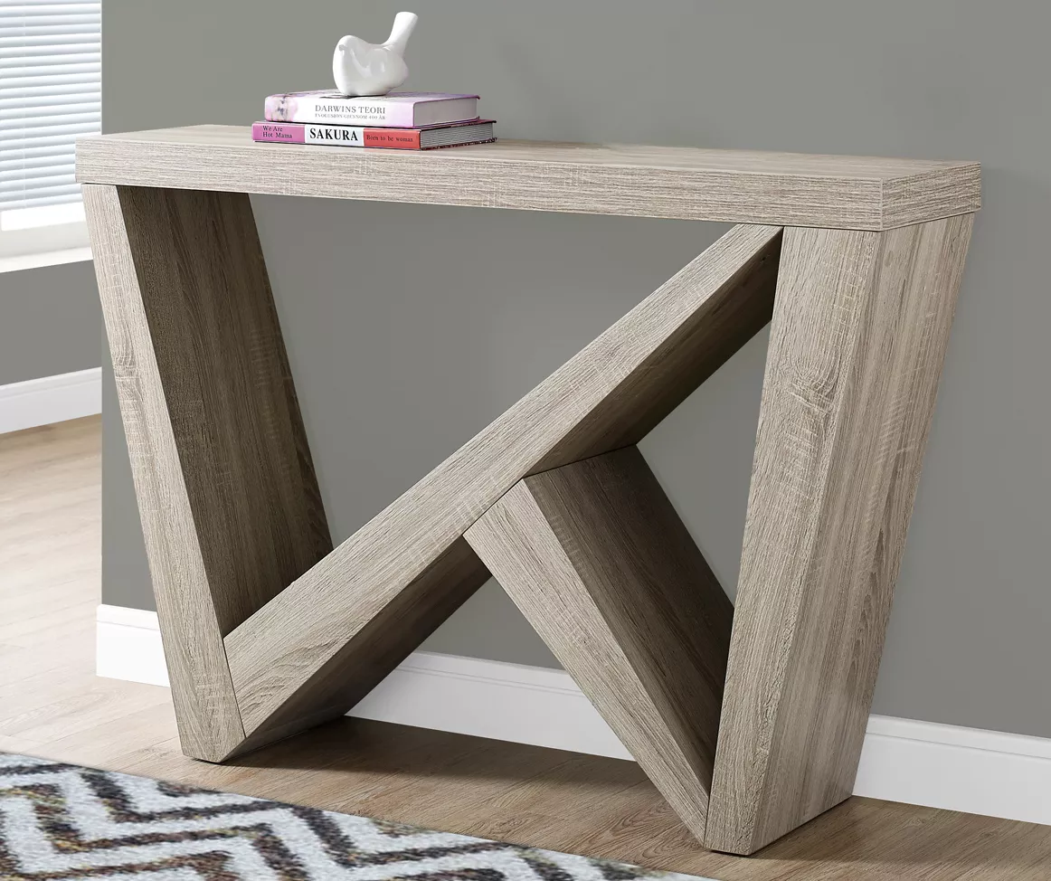 Dark Taupe Asymmetrical Console Table - Image 2