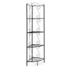 Copper Metal 4-Shelf Etagere Corner Bookcase