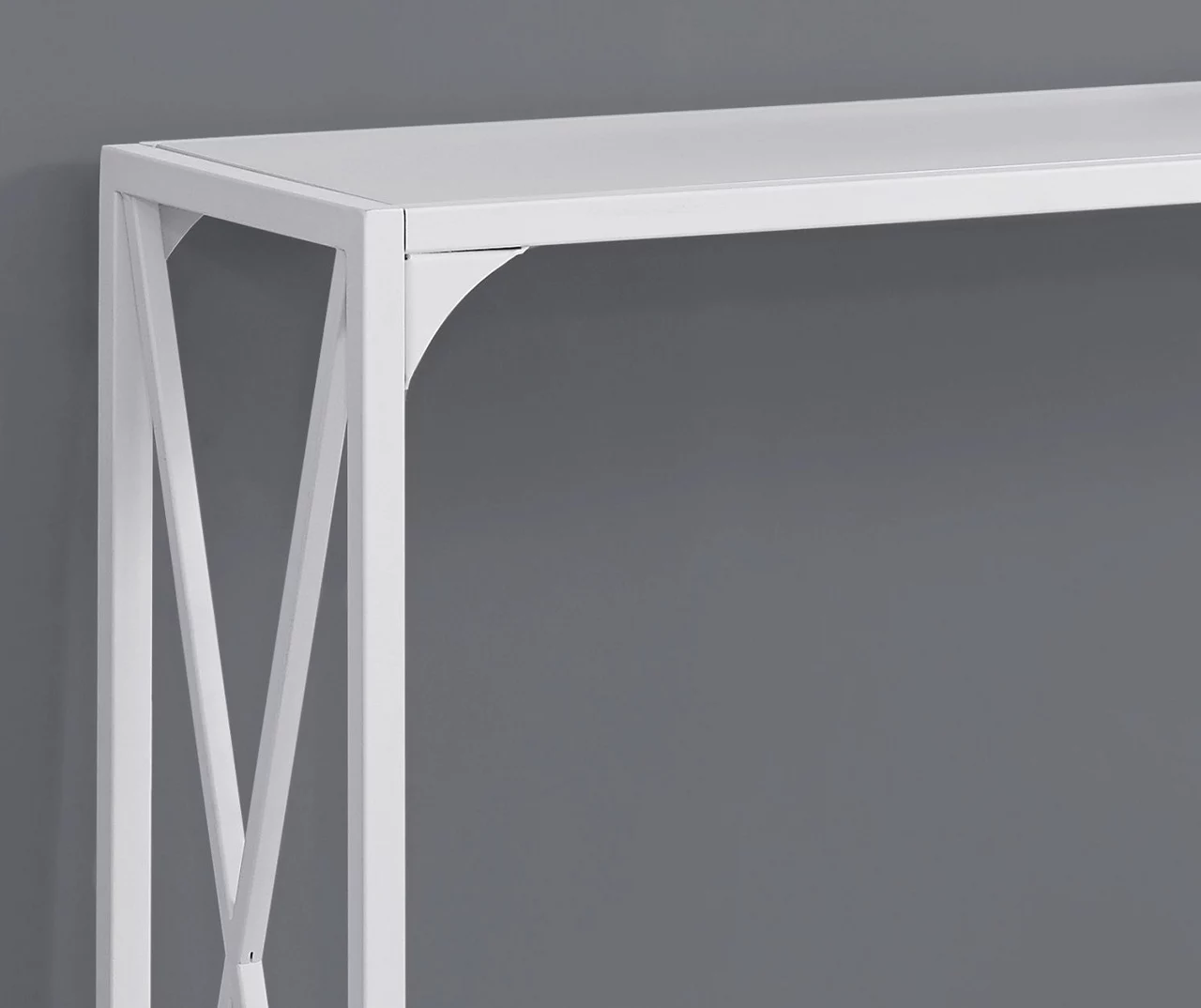 White Metal X-Shaped Console Table - Image 3