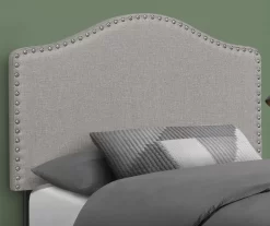 Monarch Linen Nailhead Trim Headboard