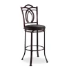 Dakota Brown Metal Faux Leather Upholstered Bar Stool
