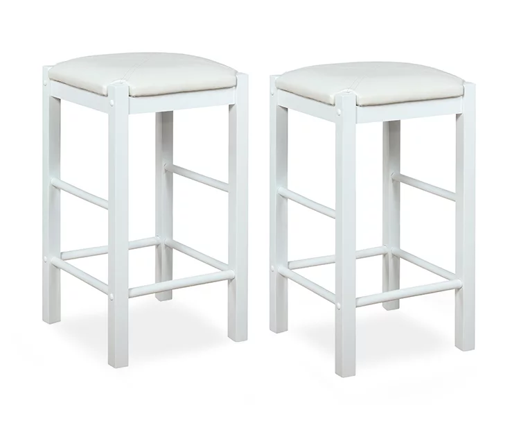 Bay Faux Leather & Wood Counter Stools, 2-Pack - Image 5