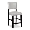 Trevor Dove Gray & Black Faux Leather Upholstered Counter Stool
