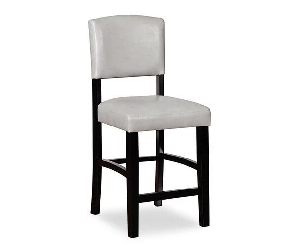 Trevor Dove Gray & Black Faux Leather Upholstered Counter Stool