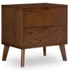 Shay Walnut 2-Drawer Wood Nightstand