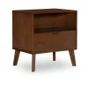 Shay Walnut 1-Drawer Wood Nightstand