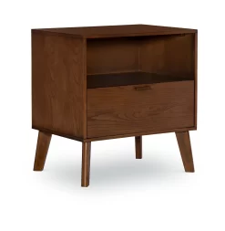 Shay Walnut 1-Drawer Wood Nightstand