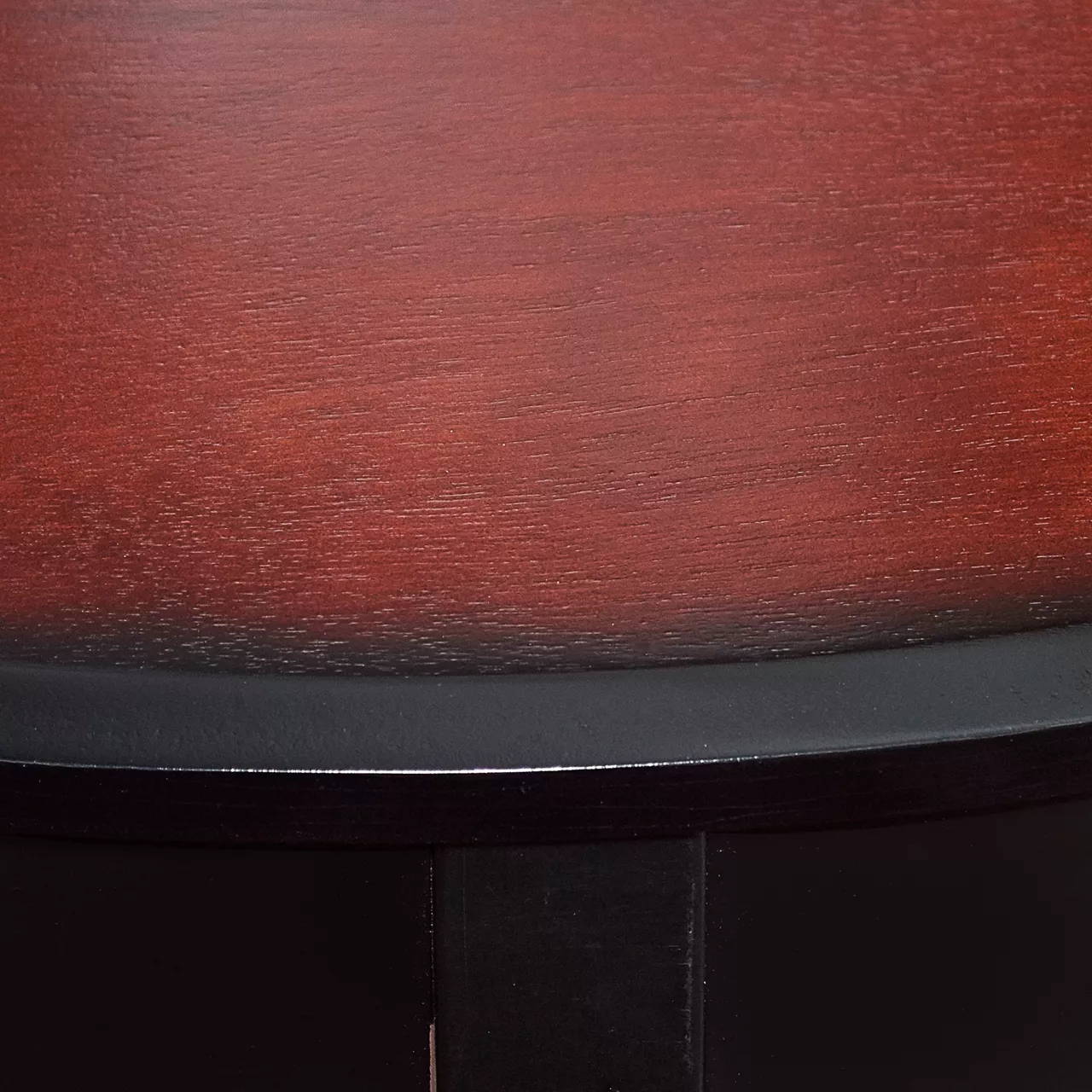 Shirley Black Cherry Transitional Wood Demi Lune Console Table - Image 4