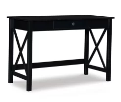 Richland Black 1-Drawer Wood X Leg Wood End Table