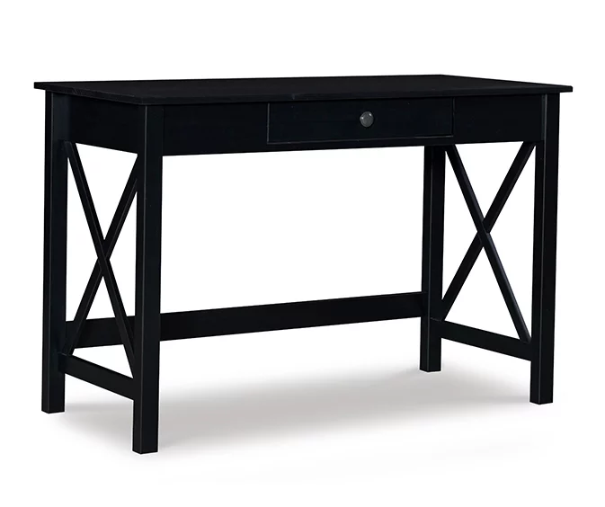 Richland Black 1-Drawer Wood X Leg Wood End Table