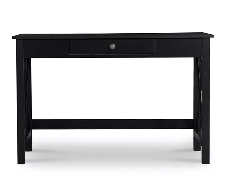 Richland Black 1-Drawer Wood X Leg Wood End Table - Image 3