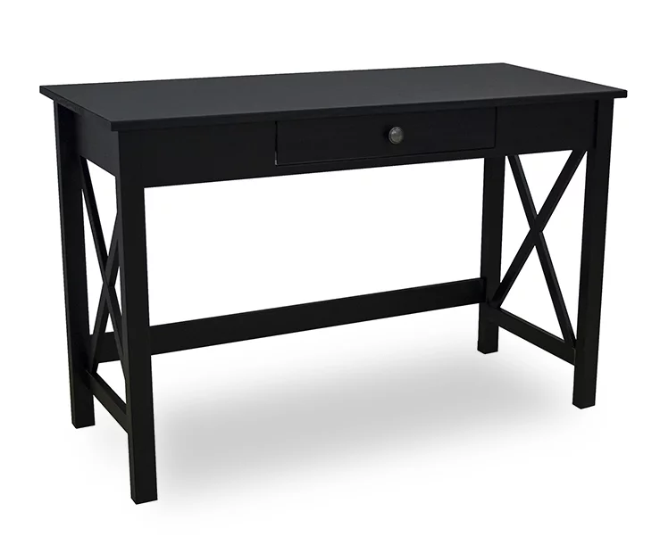 Richland Black 1-Drawer Wood X Leg Wood End Table - Image 4
