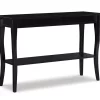 Lina Espresso 2-Tier Wood Console Table