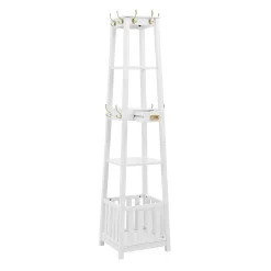 Cami White Wood Pyramid Hall Tree