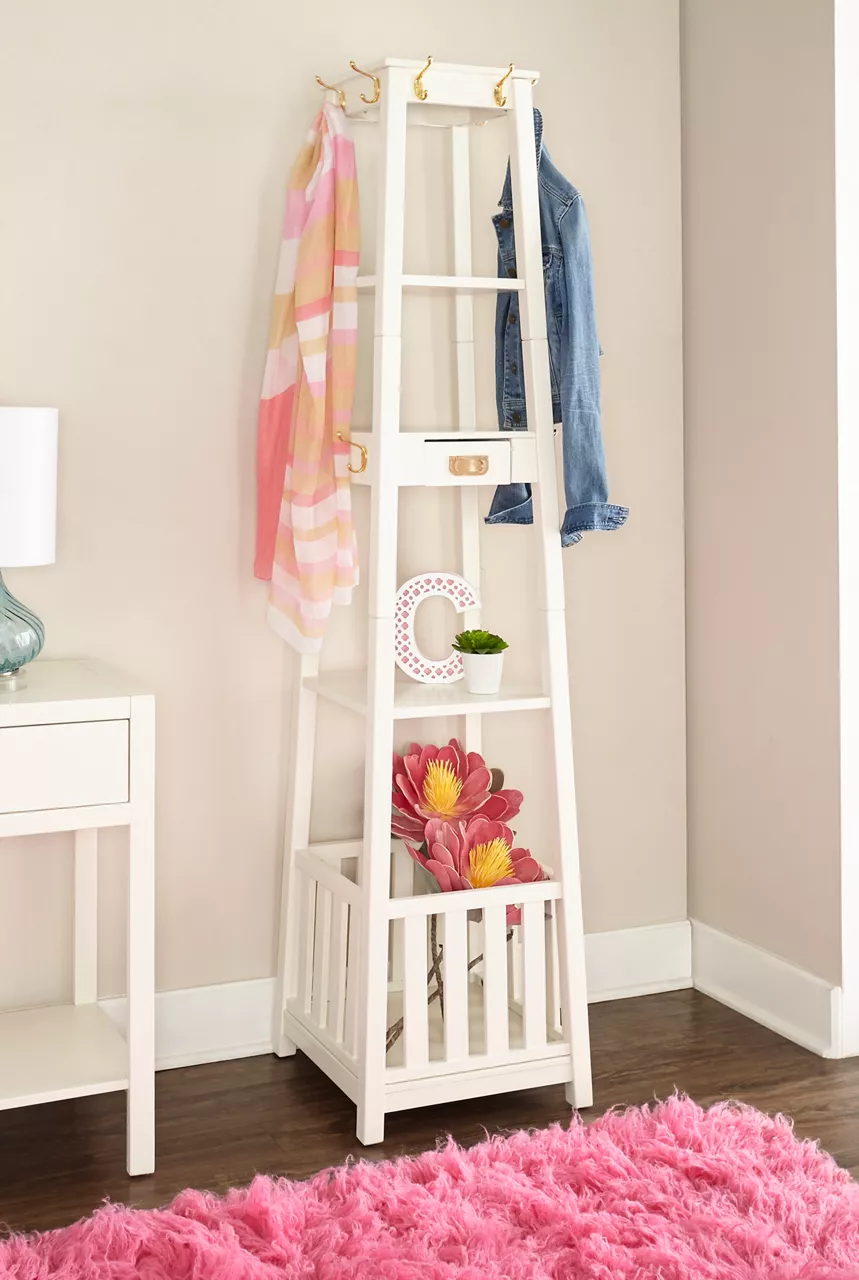 Cami White Wood Pyramid Hall Tree - Image 2