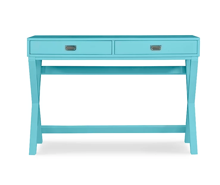 Cami Blue X-Base Campaign Style Writing Desk - Image 3
