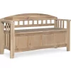 Bailey Natural Wash Wood Storage Bench