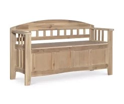Bailey Natural Wash Wood Storage Bench